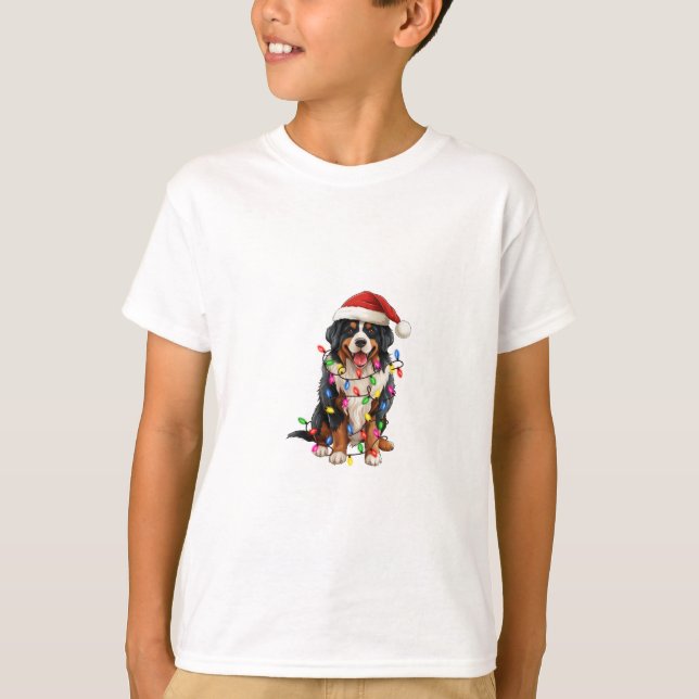 Glückliche Weihnachten Bernese Mountain Hund Weihn T-Shirt (Vorderseite)