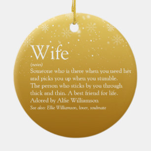 Glückliche Weihnachten Frau Definition Schneeflock Keramik Ornament