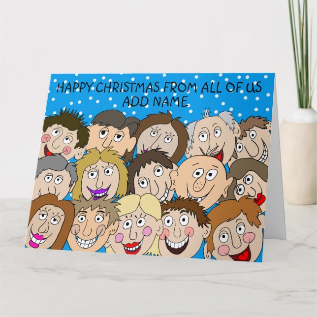 Glückliche Weihnachten von uns allen Karte (Vorderseite)