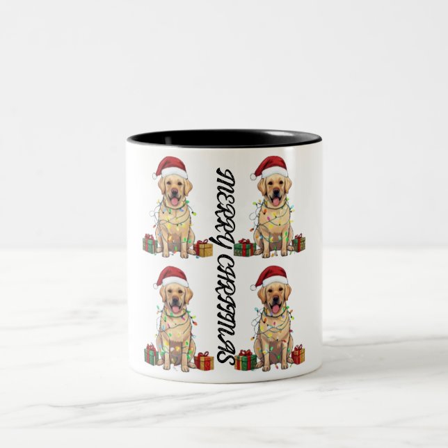 Glückliche Weihnachten Zwei-Tone-Tasse Zweifarbige Tasse (Mittel)
