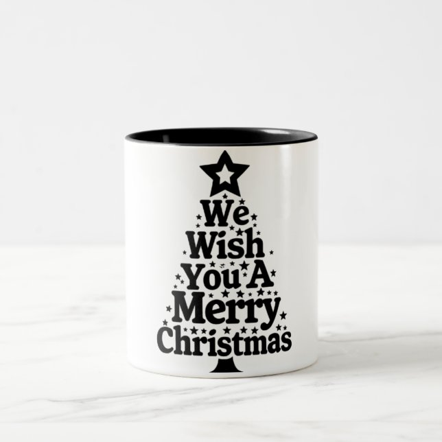 Glückliche Weihnachten Zwei-Tone-Tasse Zweifarbige Tasse (Mittel)