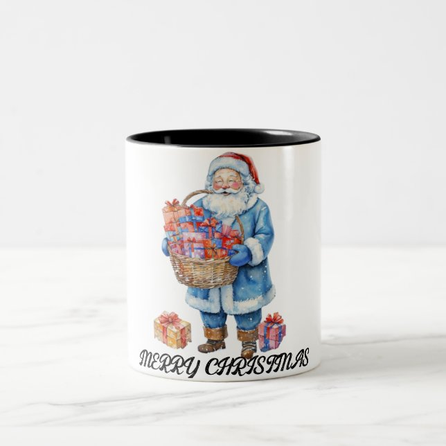 Glückliche Weihnachten Zwei-Tone-Tasse Zweifarbige Tasse (Mittel)