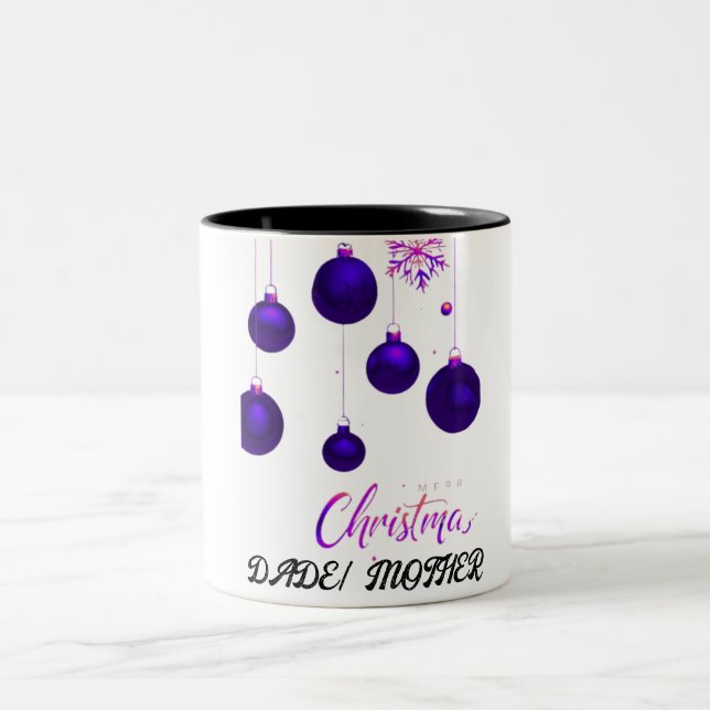 Glückliche Weihnachten Zweifarbige Tasse (Mittel)