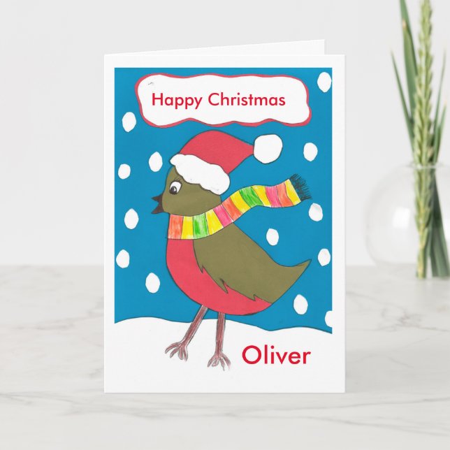 Glückliche Weihnachts-Oliver-Karte Feiertagskarte (Vorderseite)