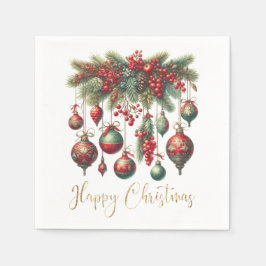 Glückliche Weihnachtsdekorationen Serviette