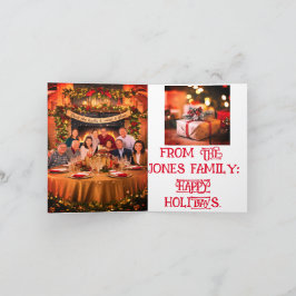 Glückliche Weihnachtsfamilien Foto Falted Holiday Feiertagskarte