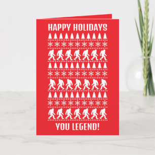 Glückliche Weihnachtsfeiertage Bigfoot Sasquatch Einladung