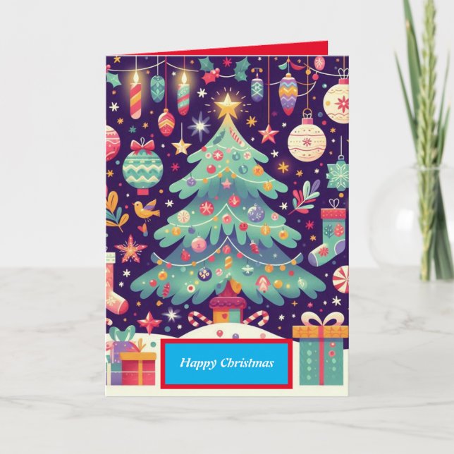 Glückliche Weihnachtskarte Dankeskarte (Vorderseite)