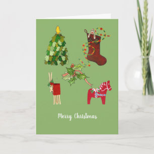 Glückliche Weihnachtskarte Feiertagskarte