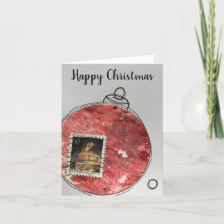 Glückliche Weihnachtskarte - handgezeichneter Schm Dankeskarte
