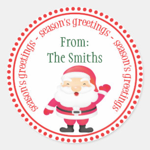 Glückliche Weihnachtsmann-Punkt-Kreis-Aufkleber Runder Aufkleber