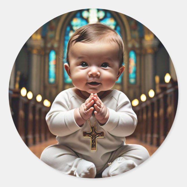 glückliche Welt Runder Aufkleber (Vorderseite)