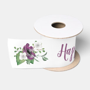 Glückliche wilde Rosen-Blumensprays des Satinband