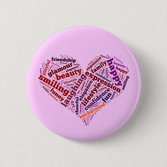 Glückliche Worte Button (Vorderseite)