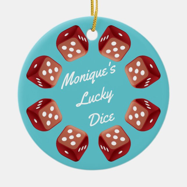 Glückliche Würfel - Bunco Keramikornament (Vorne)