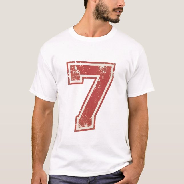 glückliche Zahl sieben T-Shirt (Vorderseite)