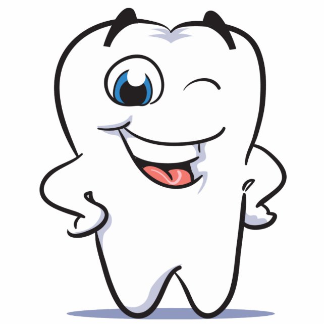 glückliche Zähne Freistehende Fotoskulptur (Vorne)