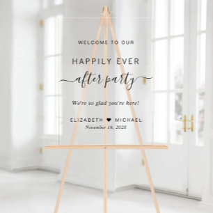 Glückliche-Zeit-nach-der-Hochzeit-Party Hochzeitse Acrylschild
