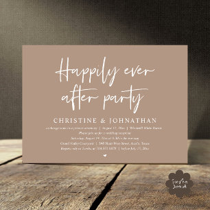 Glückliche Zeit nach der Hochzeit Party, Taupe Hoc Einladung