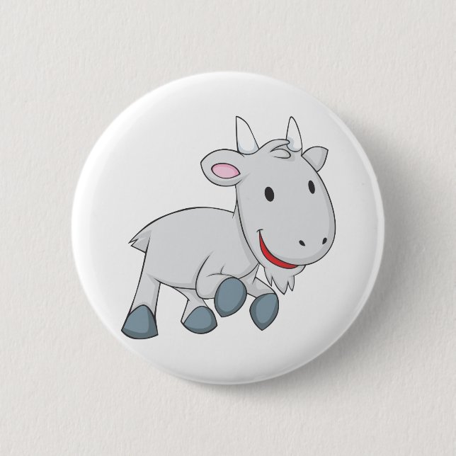Glückliche Ziege Button (Vorderseite)