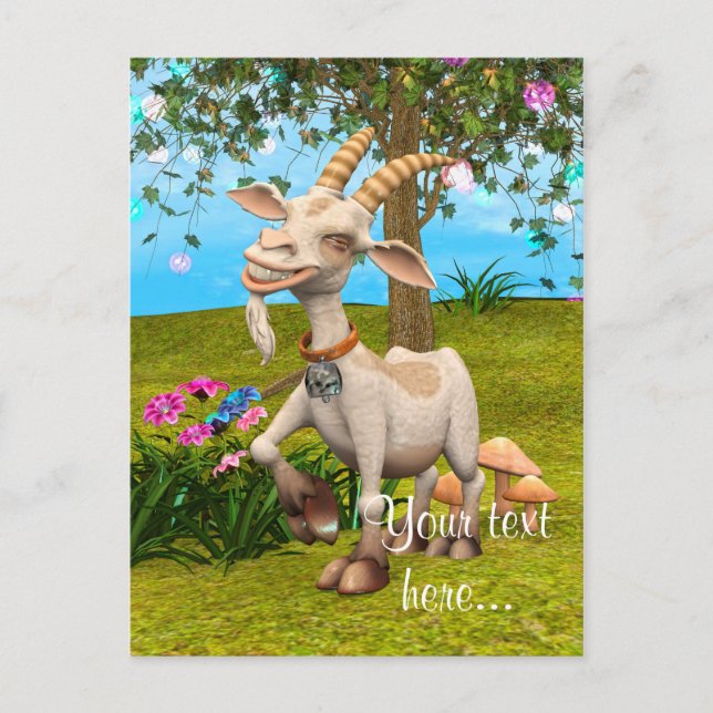 Glückliche Ziege Postkarte (Vorderseite)