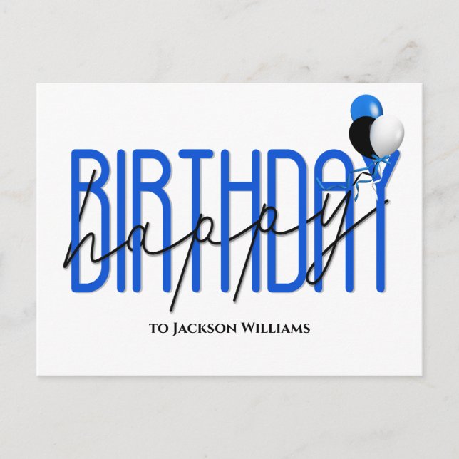 Glückliche zum Geburtstag Party Ballons einladen Einladungspostkarte (Vorderseite)