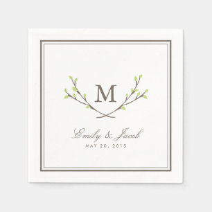 Glückliche Zweige Hochzeit Serviette