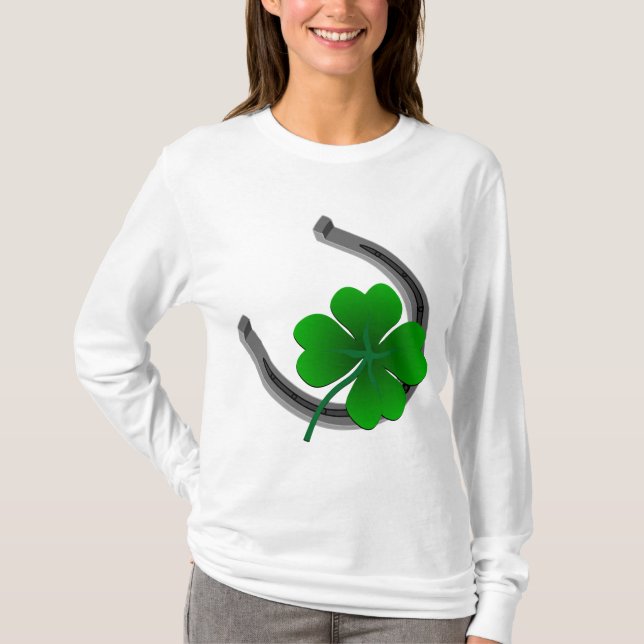 Glücklichen irischen Damen-Shirt-St Patrick T-Shirt (Vorderseite)