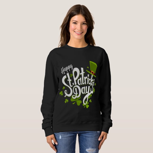 Glücklichen St Patrick die Crew-Sweatshirt Sweatshirt (Vorne ganz)