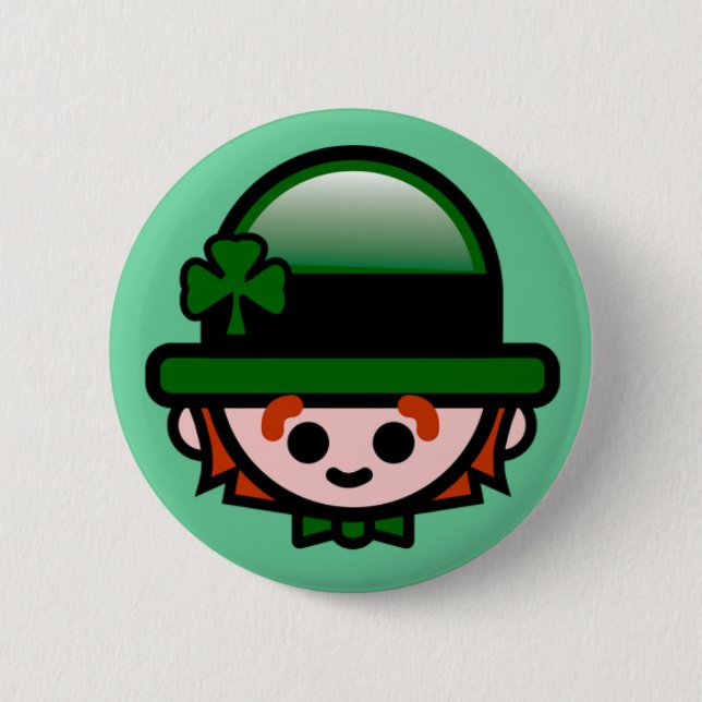 Glücklichen St Patrick Knopf Button (Vorderseite)