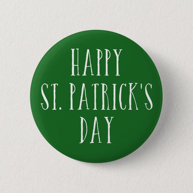 Glücklichen St Patrick Tag Button (Vorderseite)