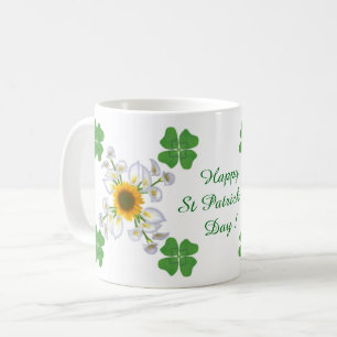 Glücklichen St Patrick Tag! Klee mit Calla Kaffeetasse