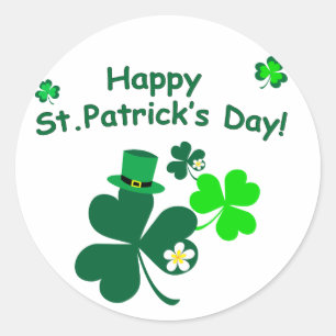 Glücklichen St Patrick Tag Runder Aufkleber