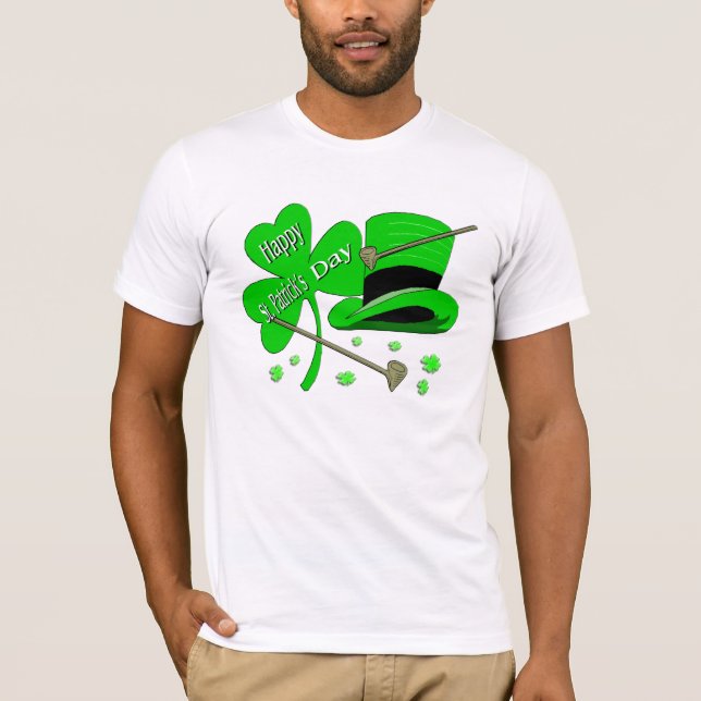 Glücklichen St Patrick TagesKleeblatt T-Shirt (Vorderseite)