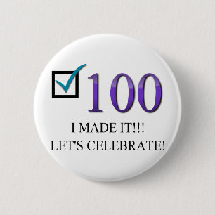 Glücklicher 100. Geburtstag Button