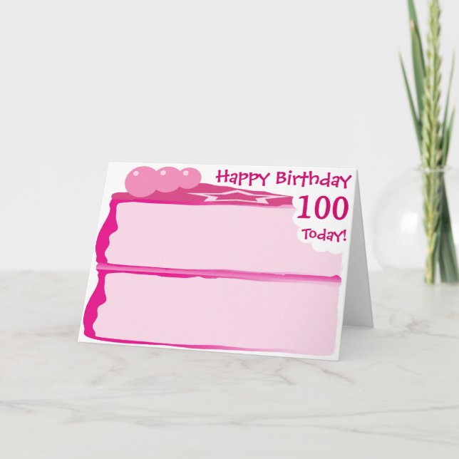 Glücklicher 100. Geburtstag Karte (Vorderseite)
