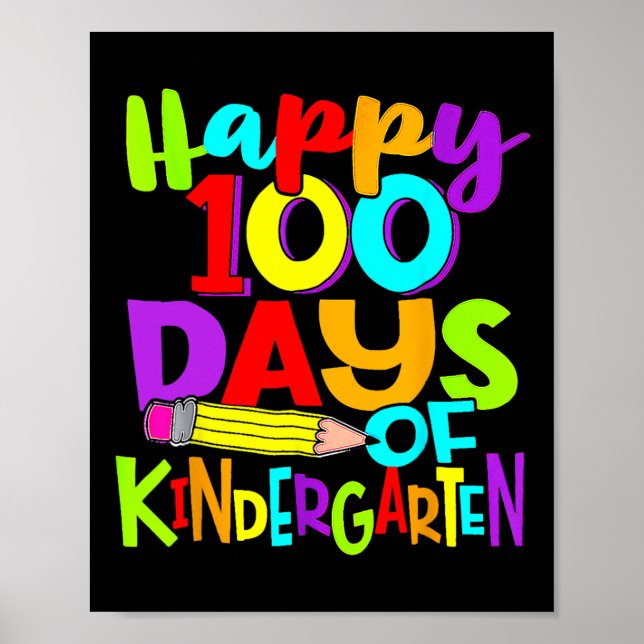 Glücklicher 100. Kindergarten 100 Tage Schule Poster (Vorne)