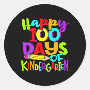 Glücklicher 100. Kindergarten 100 Tage Schule Runder Aufkleber