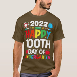 Glücklicher 100. Kindergarten 2022 Lehrerstuhl T-Shirt