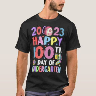 Glücklicher 100. Kindergarten 2023 Lehrerstuhl T-Shirt