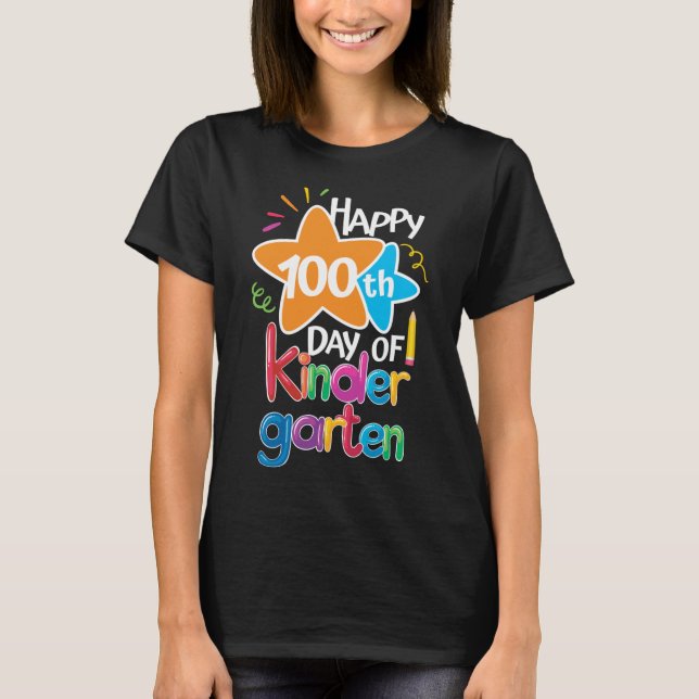 Glücklicher 100. Kindergarten für Lehrer & Stud T-Shirt (Vorderseite)