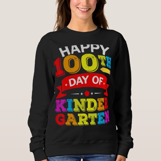 Glücklicher 100. Kindergartenlehrer und Kinder U Sweatshirt (Vorderseite)