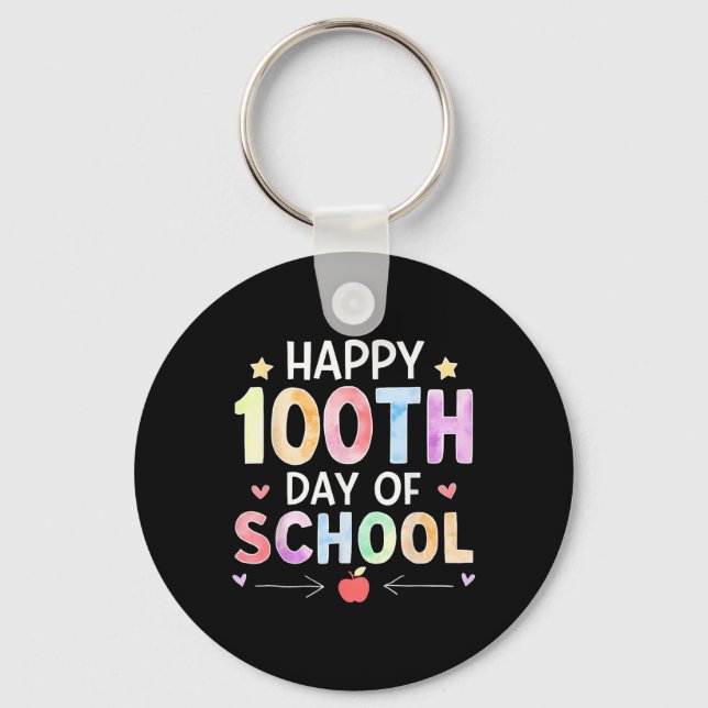 glücklicher 100. Schullehrer Kind 100 Schlüsselanhänger (Vorderseite)