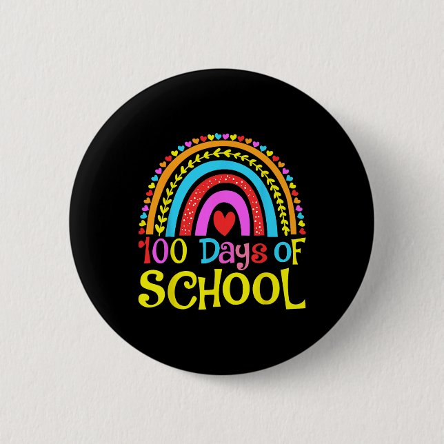 Glücklicher 100. Schullehrer Kinder 100 Tage lang Button (Vorderseite)