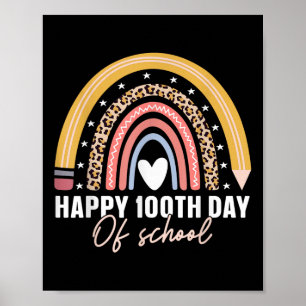 Glücklicher 100. Schullehrer Kinder 100 Tage lang Poster