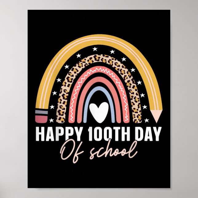 Glücklicher 100. Schullehrer Kinder 100 Tage lang Poster (Vorne)