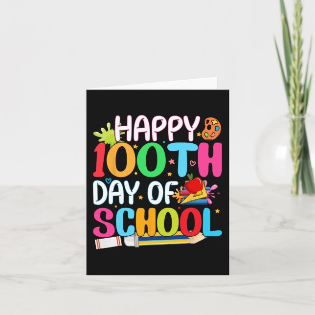 Glücklicher 100. Schullehrer Kinderhapp Karte (Vorderseite)