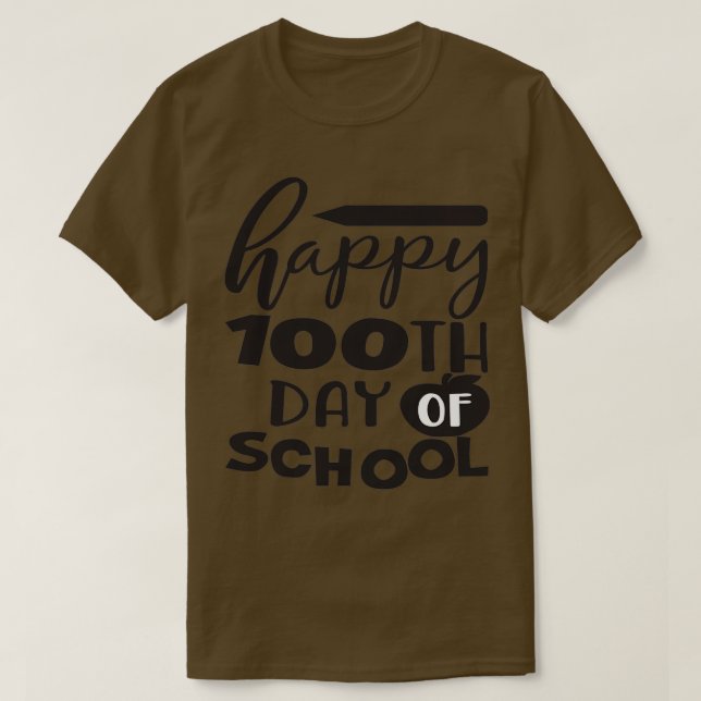 GLÜCKLICHER 100. SCHULTAG 4 T-Shirt (Design vorne)