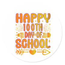 Glücklicher 100. Schultag-Aufkleber 100 Tage Smart