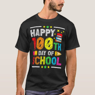 Glücklicher 100. Schultag Chalk Colors Kid's Penci T-Shirt